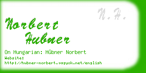 norbert hubner business card